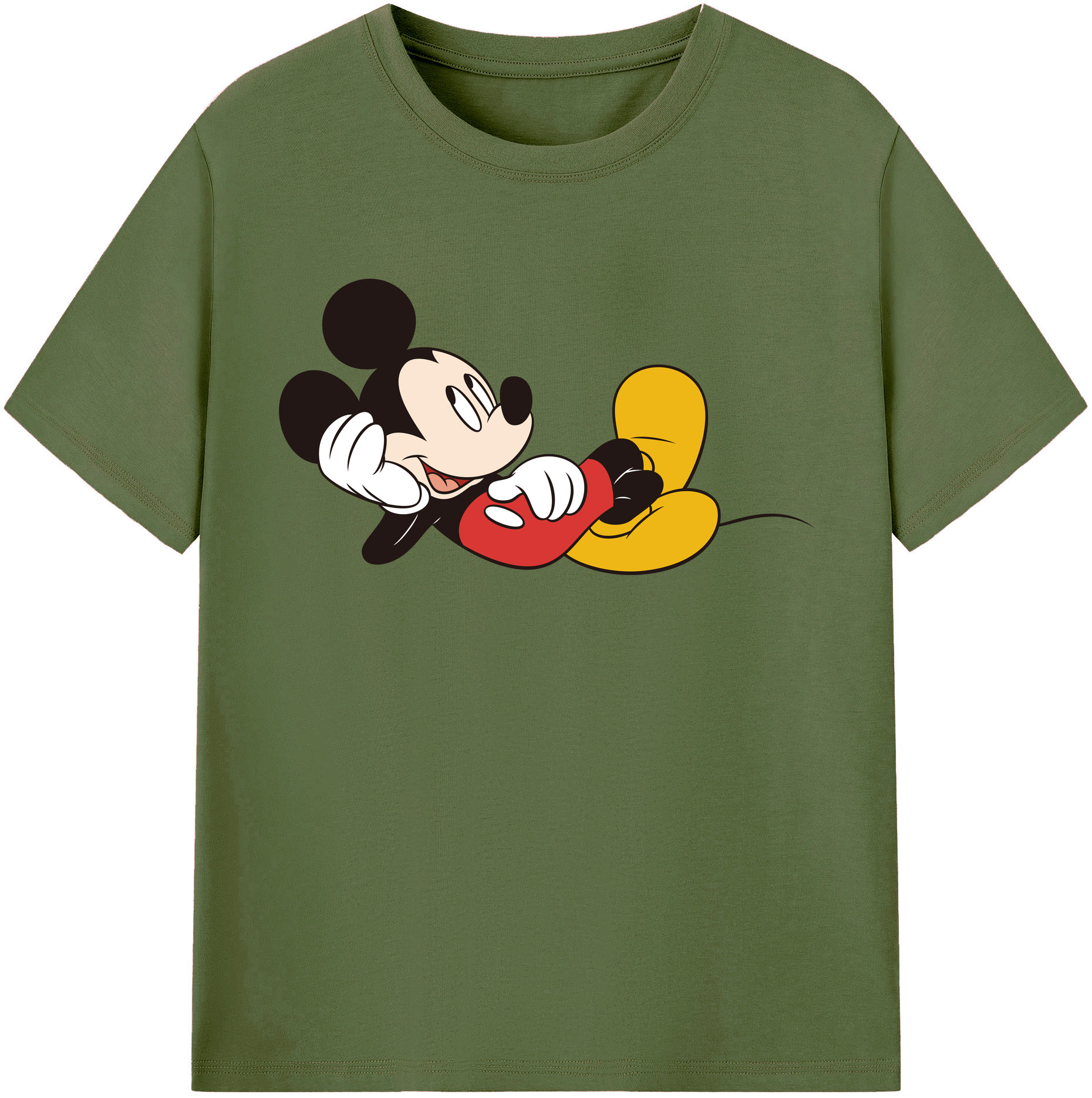 （画像用） ミッキーマウス Mickey Mouse 綿100％半袖Tシャツ（フロントプリント）